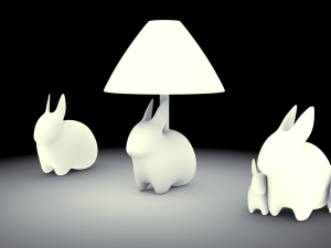 porcelain rabbit table lamp 3D Model