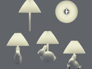 porcelain rabbit table lamp 3D Model