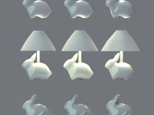 porcelain rabbit table lamp 3D Model