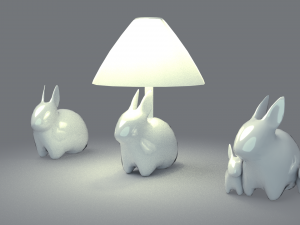 porcelain rabbit table lamp 3D Model