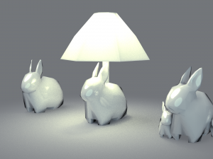 porcelain rabbit table lamp 3D Model