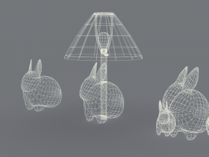 porcelain rabbit table lamp 3D Model