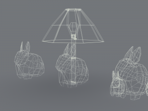 porcelain rabbit table lamp 3D Model
