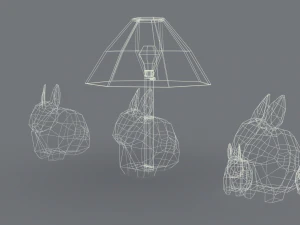 porcelain rabbit table lamp 3D Model