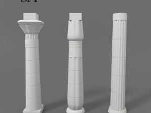 egyptian columns kit 3D Model