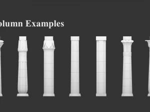 egyptian columns kit 3D Model