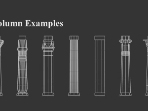egyptian columns kit 3D Model