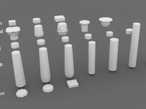 egyptian columns kit 3D Model