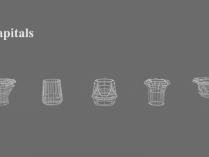 egyptian columns kit 3Dモデル