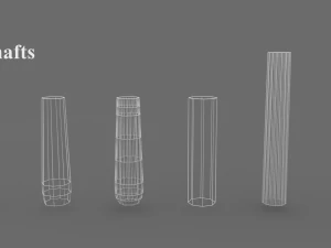egyptian columns kit 3D Model