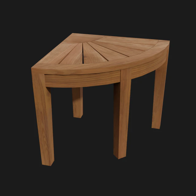 wooden corner table 3D Model .c4d .max .obj .3ds .fbx .stl .blend