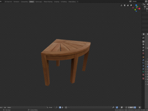 wooden corner table Modelo 3D