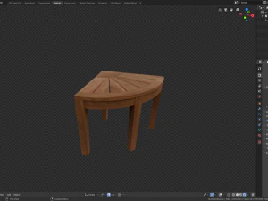 wooden corner table 3D Model