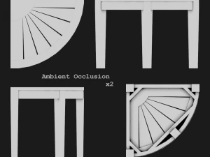 wooden corner table 3D Model