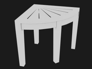 wooden corner table 3D Model