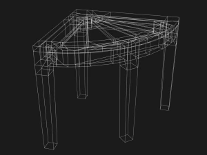 wooden corner table 3D Model