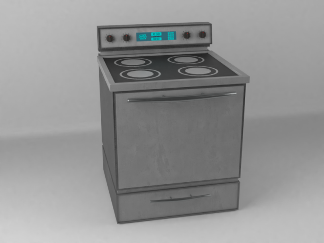 modern pbr stove with wear 3D Model .c4d .max .obj .3ds .fbx .stl .blend 