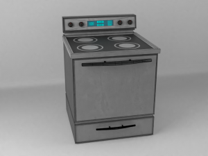 modern pbr stove with wear 3D Model