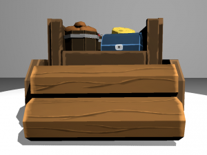 medieval cart game-ready 3D Model