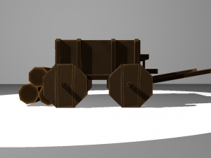 medieval cart game-ready 3D Model