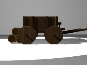 medieval cart game-ready 3D Model
