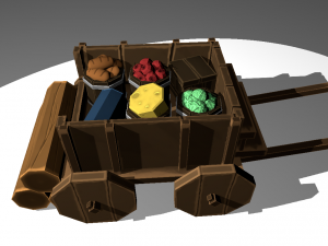 medieval cart game-ready 3D Model