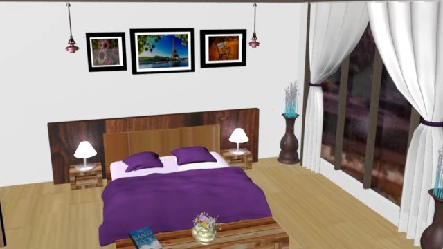 bedroom 3D Model .c4d .max .obj .3ds .fbx .stl .blend 
