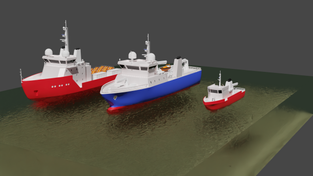 set of schematic vessels 3 pieces 3D Model .c4d .max .obj .3ds .fbx .stl .blend 