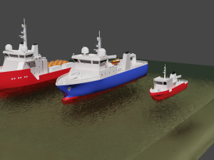 set of schematic vessels 3 pieces 3D Model