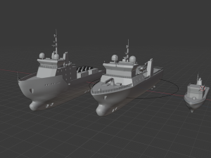 set of schematic vessels 3 pieces 3D Model