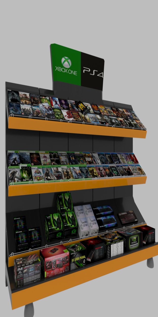 store shelf Model 3D .c4d .max .obj .3ds .fbx .stl .blend 