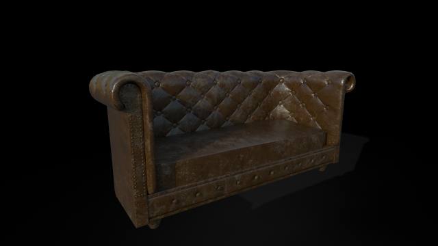 old chesterfield sofa 3D Модель .c4d .max .obj .3ds .fbx .stl .blend 