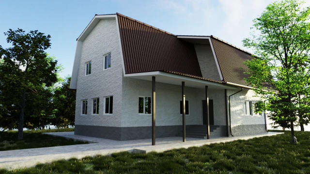 country house 3D Model .c4d .max .obj .3ds .fbx .stl .blend