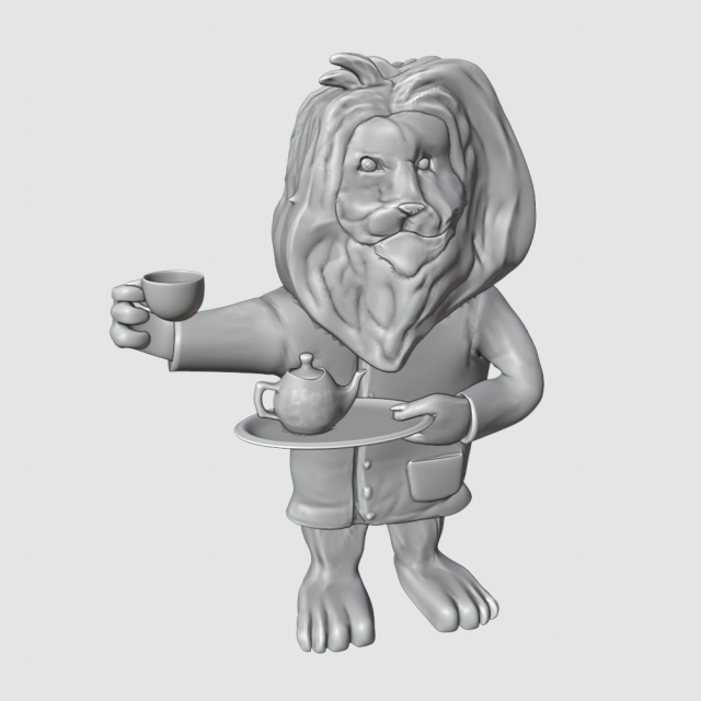 lion and english tea Modello 3D .c4d .max .obj .3ds .fbx .stl .blend 