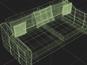 flatford sofa matting gray Model 3D