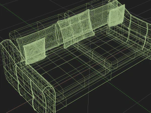 flatford sofa matting gray 3D Model