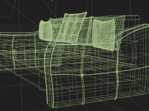 flatford sofa matting gray 3D Model