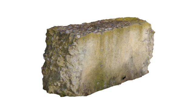 mossy concrete block 3D Model .c4d .max .obj .3ds .fbx .stl .blend 