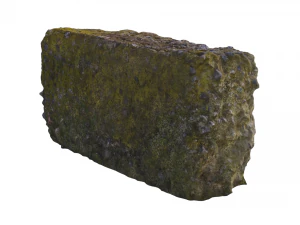 mossy concrete block 3D Model