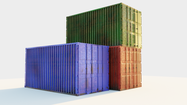 rusty marine container 3D 模型 .c4d .max .obj .3ds .fbx .stl .blend 