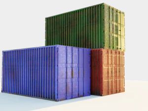 rusty marine container 3D Model