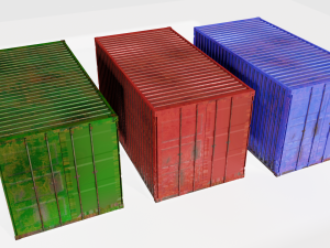 rusty marine container 3D 模型