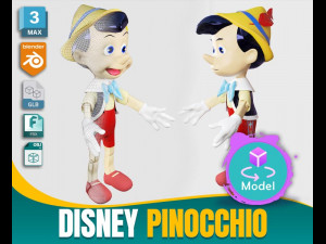 Disney pinocchio 3d rigged in 3ds max 3D Model