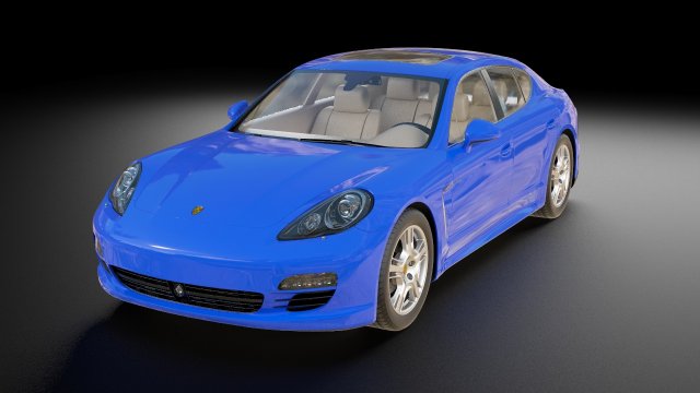 porsche panamera s hybrid 3D Model .c4d .max .obj .3ds .fbx .stl .blend 