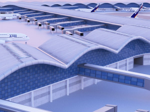 Hong kong international airport 3D-Modell