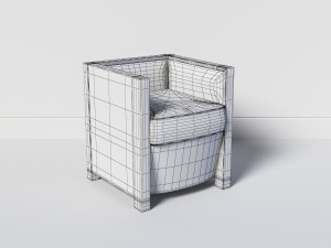 square chair 3D 모델