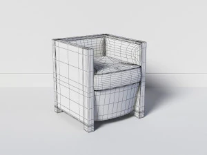 chaise carr&eacute;e Modèle 3D