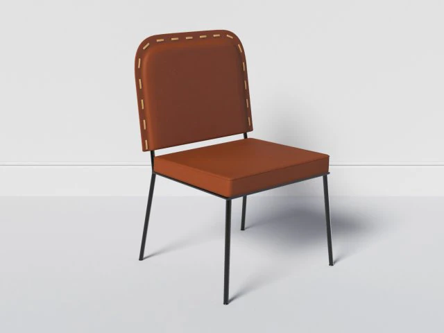 Stitched leather chair 3D Model .c4d .max .obj .3ds .fbx .stl .blend 
