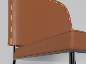 Stitched leather chair Modelo 3D