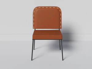 Stitched leather chair 3D Model